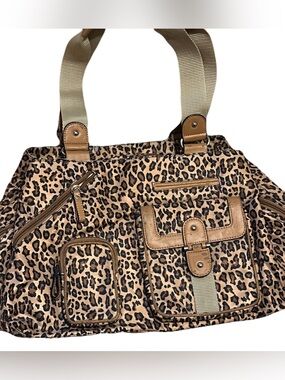 Nine West Leopard Print Shoulder Bag with Tan Accents
